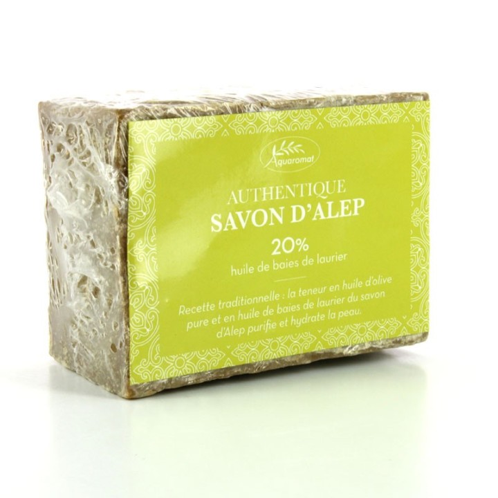Savon d’Alep 36 x 200 gr Tradition 20% avec film et étiquette