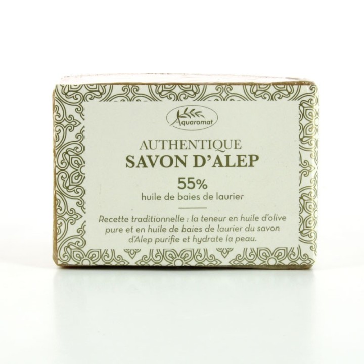 Savon d’Alep 36 x 200 gr Tradition 55% avec film et étiquette
